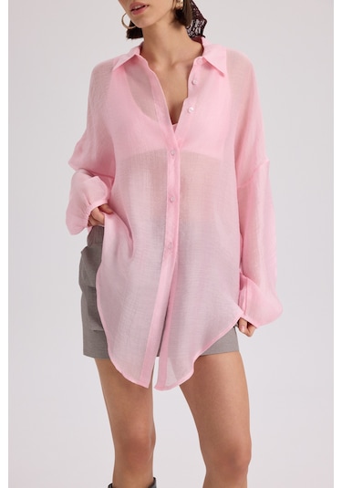 Mai Collection Mai Studios Co. Lyra Oversize Pembe Gömlek Pembe