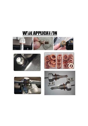 200pcs Yağ Drenaj Tapası Conta Kırmızı Bakır Isıtma İşleme 9 Tür Yağ Sızdırmazlığı 0142 Kırmızı