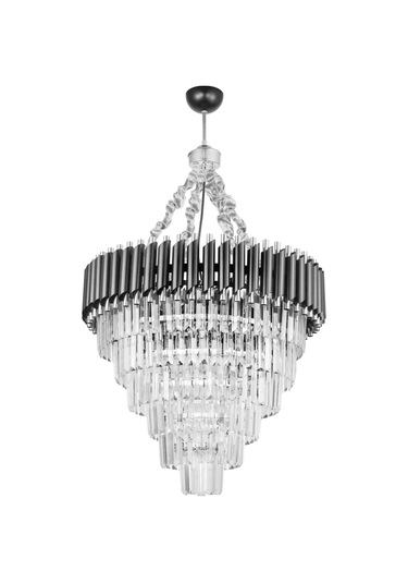Palmira 60 Cm'lik Kristal Taşlı Lüks Avize 6'lı - Siyah-krom Siyah-Krom