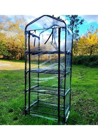 Gardener 16040 4 Katlı Tekerlekli Portatif Şeffaf Bahçe Serası - 69 Cm X 49 Cm X 158 Cm