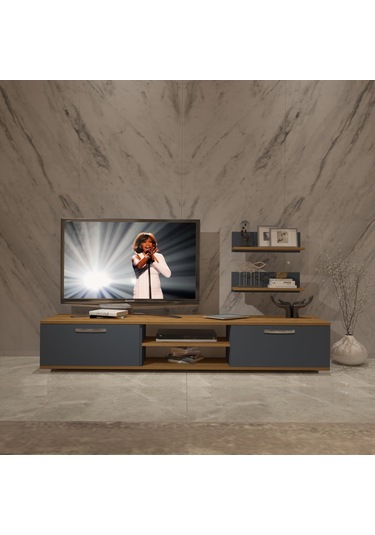 Decoraktiv Eko 4 Mdf Dvd Tv Ünitesi Tv Sehpası Pera - Antrasit