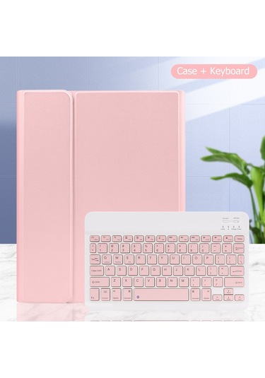 Lemestar Pembe Universal İpad Klavye Kılıfı - İpad 10.2 2019 , Pro 11/air 5, Pro 10.5/air 3 Uyumlu - Koruyucu Kapak Ve Dijital Tuş Takımı