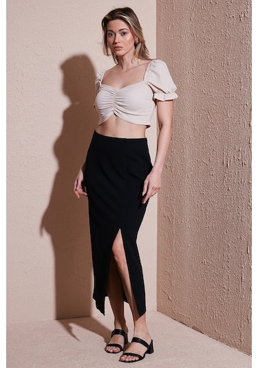 Fashion Friends Bayan Etek 25y0187k1 Siyah Siyah Fashion Friends Bayan Etek 25y0187k1 Siyah Siyah