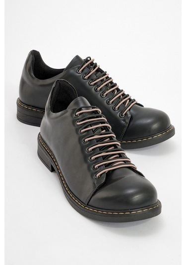 Festy Siyah Lastik Bağcıklı Kadın Günlük Ayakkabı Siyah