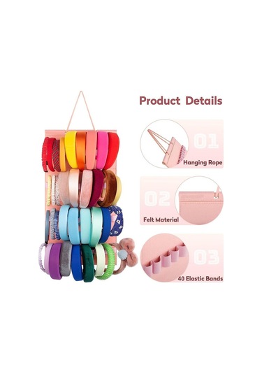 Büyük Kapasiteli Kafa Bandı Tutucu Asılı Duvar Saç Aksesuarları Kadın Kızlar Için Standı Beyaz