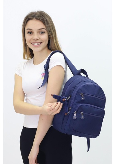 Sevimli Peluş Figürlü Günlük Kadın Sırt Çantası Şık, Kullanışlı, Okula Ve Seyahate Uygun Lacivert