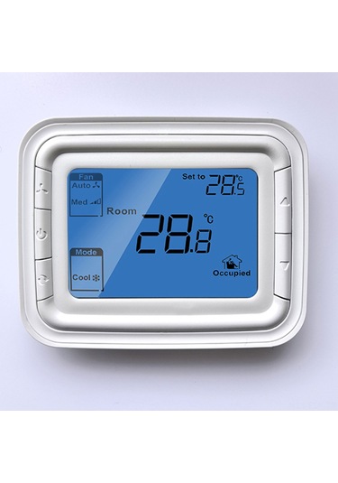 Xindoker T6861h2wb Dijital Lcd Termostat, 9p 2 Borulu Fan Kontrol, Oda Sıcaklığı Regülatörü, Soğutma-ısıtma Modu, Mavi Ekran, Abs Ateş Engelleme Malzeme