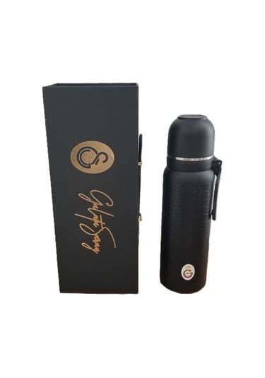 Akıllıelma-galatasaray 587193 Çelik Termos Bardaklı Kapak Siyah 650 Ml Çok Renkli