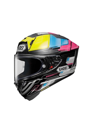 Shoei X-spirit Pro Proxy Kapalı Motosiklet Kaskı Siyah - Sarı - Pembe
