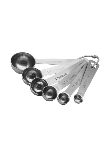 Xindoker Pratik Mutfak Ölçü Kaşığı Seti: 6 Parça Paslanmaz Çelik, Kuru-sıvı Malzeme Ölçümü, Pastane Ve Pişirme İçin Gümüş