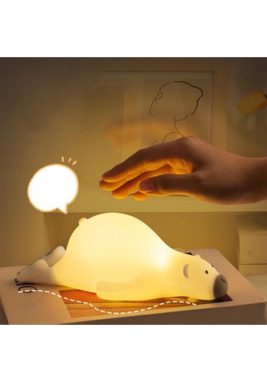 Suntek Sevimli Ayı Gece Işığı Başucu Lambası Oturma Odası Beyaz Diğer