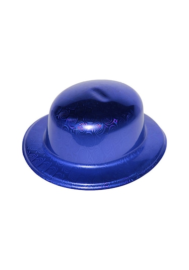 Mavi Renk Hologramlı Plastik Yuvarlak Melon 27x24 Cm