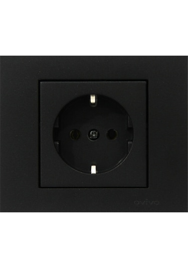 Ovivo Grano Siyah Topraklı Priz + Çerçeve