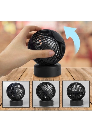 Masaüstü Fanı 3 Hız Ayarlı Mini Usb Fanı Ofis Için Ideal 1233 Siyah