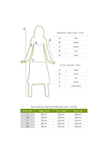 Kolsuz Şile Bezi Üçgen Katlı Midi Boy Elbise Turkuaz Trkz
