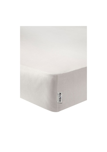 Penye Lastikli Çarşaf, Battal Çift Kişilik , Krem ,%100 Pamuk Örme Kumaş, 130 Gr/m² Krem