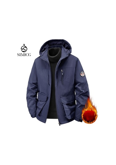 İş Giyim Su Geçirmez Naylon Rüzgarlık, Meikeduo Açık Hava Sporları Polar Astarlı Bisiklet Ceketi Mavi