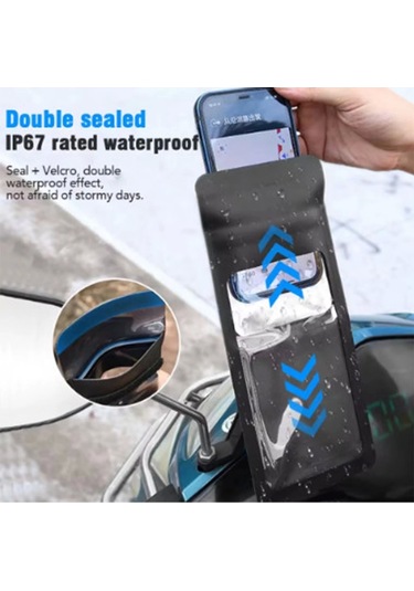 Motosiklet 360 Döndürülebilir Su Geçirmez Telefon Kılıfı Telefon Tutucu 4 -7.2 İnç