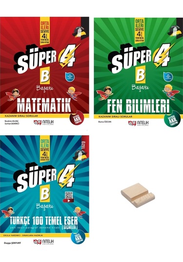 4. Sınıf Süper Matematik Fen Bilimleri Ve Türkçe 100 Temel Eser 3lü Soru Bankası
