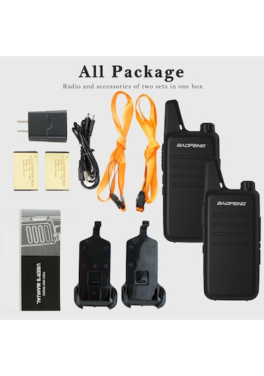 2 Adet Baofeng Vt-c2 Frs/pmr Yürüyüş Mini İki Yönlü Telsiz 2