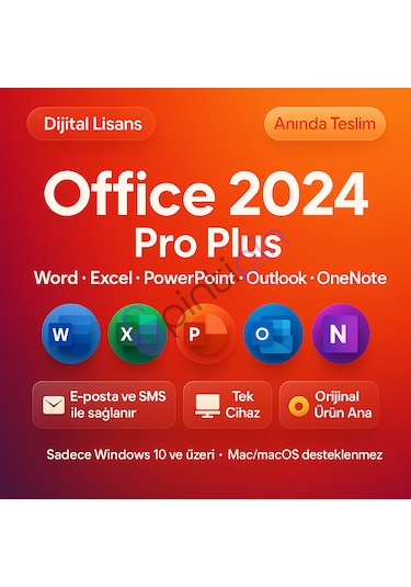 Mıcrosoft Office 2024 Pro Plus Dijital Lisans  Anahtarı
