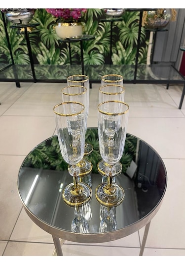 Paşabahçe Gerçek Yaldızlı 6'lı Amore Kahve Yanı Su Bardağı