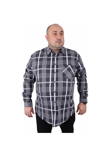 Starbattal Büyük Beden Erkek Cepli Gömlek Milagro 23370 SIYAH Siyah