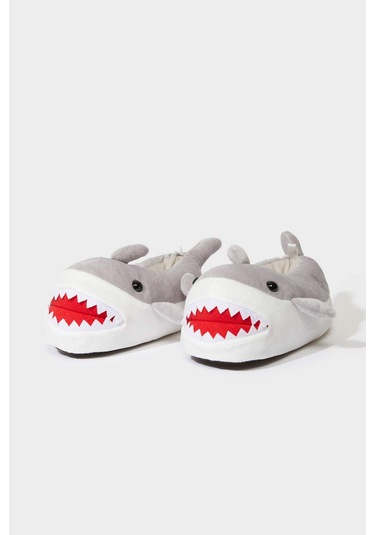 Defacto Erkek Çocuk Köpek Balığı Temalı Düz Taban Panduf F1924a825wngr2 Gri-gr2