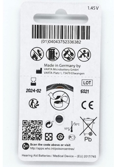 Remcell 312 Numara 1.45V İşitme Cihazı Pili Blister 6 x 5'li