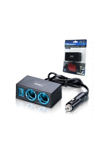 Ayt Olesson 1522 12-24v Çiftli Çift Usbli 120w 80 Cm Kablolu Araç Oto Tır Çakmak Çoklayıcı Çakmaklık Çoğaltıcı