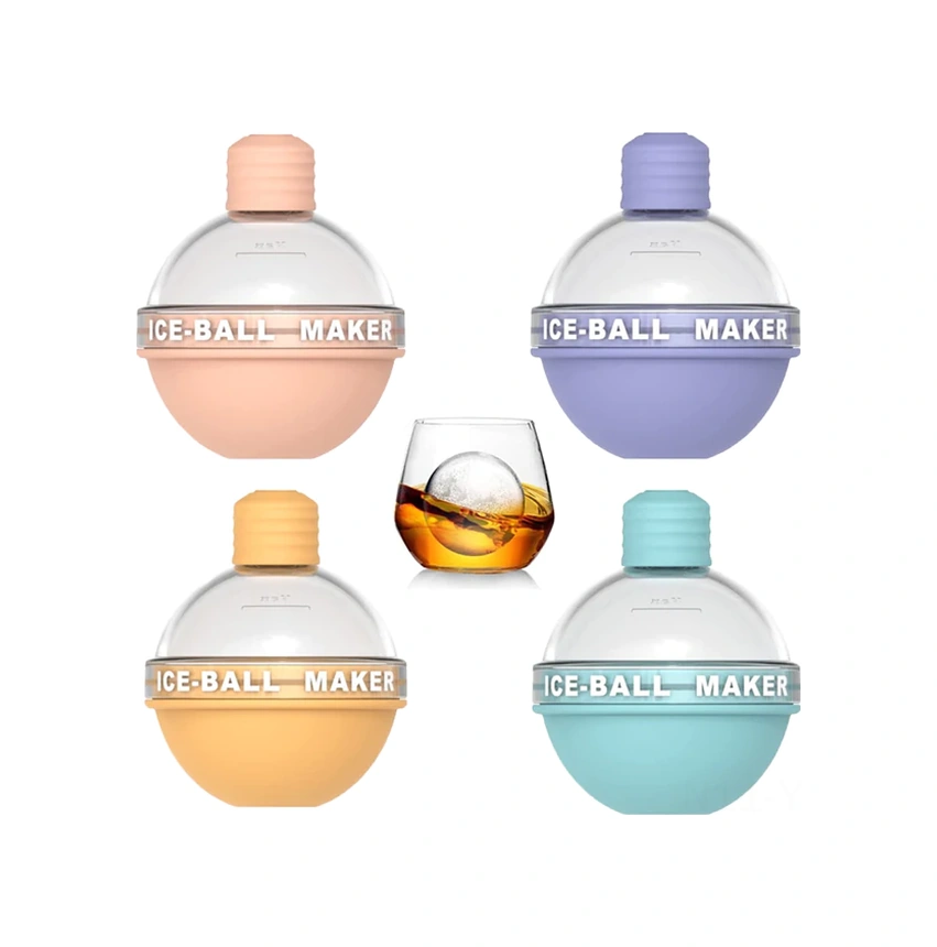 Yuntech01 4 Adet Silikon Buz Topu Formu, 6.35 Cm Büyük Buz Küpü, Gülümsetici Renkli, Kolay Çıkarma, İçeceklerinizi Uzun Süre Soğut, Kokusuz, Gıda Grubu Malzemeyle Diğer