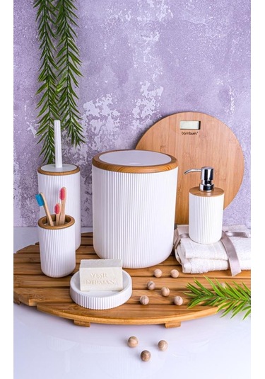 Bambum Lena - Banyo Seti Beyaz 5 Parça Beyaz