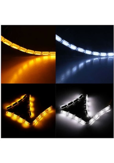 Far İçi Far Üstü Su Geçirmez Kayar Led Sinyalli 12 Led Yapışkanlı