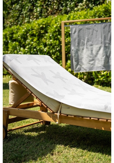 Menderes Home Cotton Collection Bukle Plaj Havlusu Yıldız Gri