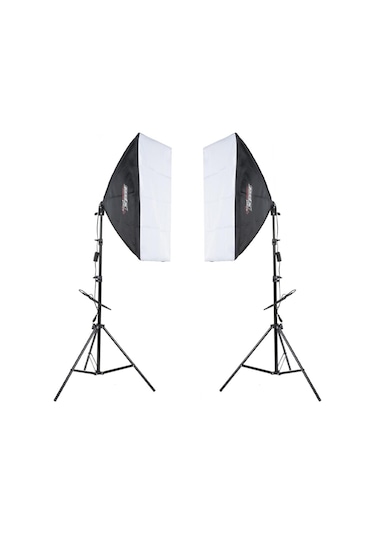 Pdx Tek Duylu Ampulsüz 2'li Softbox Seti + 2 M Ayak + Çanta