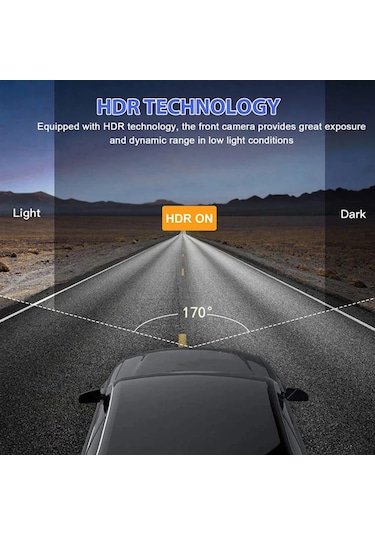 Wifi 1080p Araç Kamerası, Sürüş Kaydedici, 2 İnç Ips Ekran, Üçlü Lens, Araç Kamerası, G-sensörü, Hareket Algılama, Araba Aksesuarları