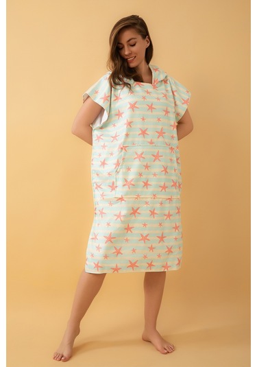 Starfish Yetişkin Sörf Panço Kapüşonlu Plaj Havlusu Sm Beden