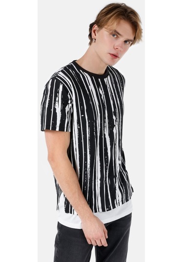 Colins Siyah Erkek Tshirt K.Kol Cl1068131 Q1.V1 Blk Siyah