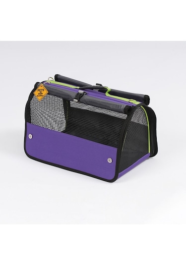 Brave Paws Perdeli Flybag Plastik Yırtılmaz Fileli Çanta Mor