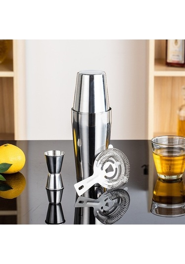 Maoyaya Lichen 4 Parça Paslanmaz Çelik Mikser Seti, Bar & Kokteyl Hazırlama Seti
