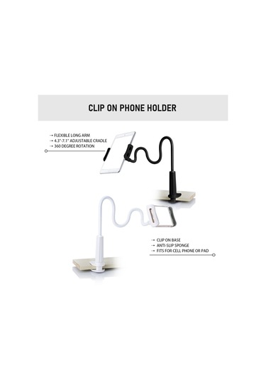 Springsun 360 Derece Dönen Teleskopik Klipsli Telefon Tutucu - İphone/android Uyumlu Diğer