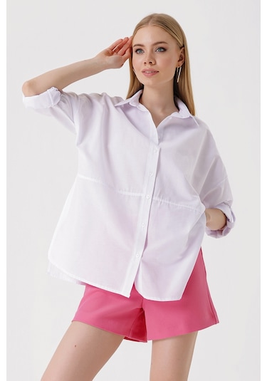 Bigdart 3975 Yırtmaçlı Poplin Gömlek - Beyaz 001