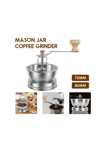 Kavanoz Kahve Değirmeni Manuel Kahve Değirmeni Paslanmaz Çelik Renkli