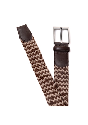 Pierre Cardin Multi Renk Örgü Erkek Kemer En 3,5 Cm Pc-1745 Kahverengi - Vizon