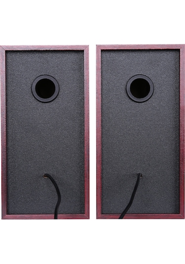 Lecoo DS105 Kablolu USB + 3.5mm Jack Girişli 6W Stereo Masaüstü Ahşap Hoparlör
