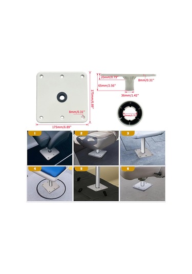 Ximistore9 "dayanıklı Alüminyum Tekne Koltuğu Montaj Tabanı - 7x7 İnç, Paslanmaz, Kolay Kurulum"