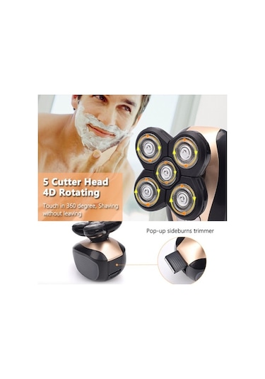 Joyhub Erkek 5'li 1 Arada Elektrikli Tıraş Makinesi 4d Yüzer Kafa Sakal Burun Kulak Saç Trimmer Tıraş Makinesi Yedek Başlığı 92g03g