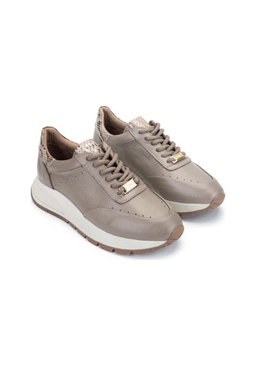 Tamer Tanca Kadın Hakiki Deri Bej Sneakers & Spor Ayakkabı 231 422 Bn Ayk Y24 Vızon Fltr Vizon