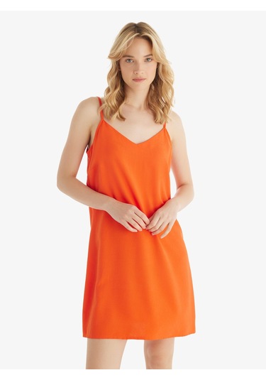 Kadın Premium Ekovero İnce Askılı Mercan Gecelik C2t3n5o06 Mercan