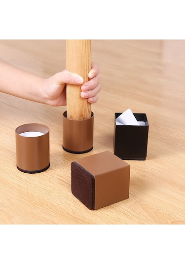 2 Adet / Takım Mobilya Karbon Çelik Wraparound Yükseltme Ayak Pedi, Stil: Kare 6x5cm Siyah Diğer